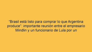 “Brasil está listo para comprar lo que Argentina produce”: importante reunión entre el empresario Mindlin y un funcionario de Lula por un insumo clave para el campo