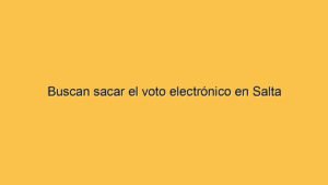 Buscan sacar el voto electrónico en Salta