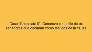 Caso "Chocolate II": Comenzó el desfile de ex senadores que declaran como testigos de la causa