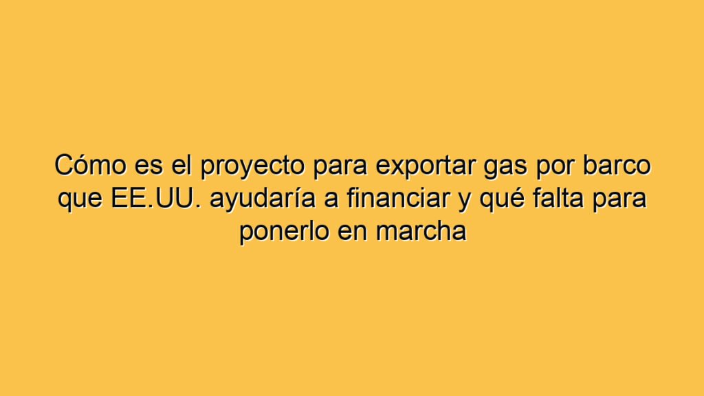 Cómo es el proyecto para exportar gas por barco que EE.UU. ayudaría a financiar y qué falta para ponerlo en marcha