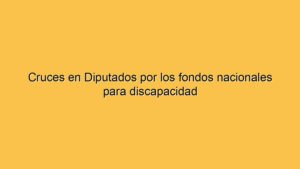 Cruces en Diputados por los fondos nacionales para discapacidad