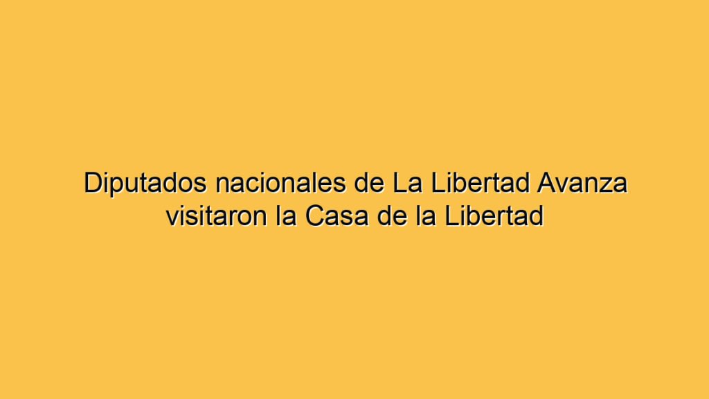 Diputados nacionales de La Libertad Avanza visitaron la Casa de la Libertad