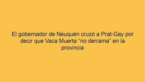 El gobernador de Neuquén cruzó a Prat-Gay por decir que Vaca Muerta “no derrama” en la provincia