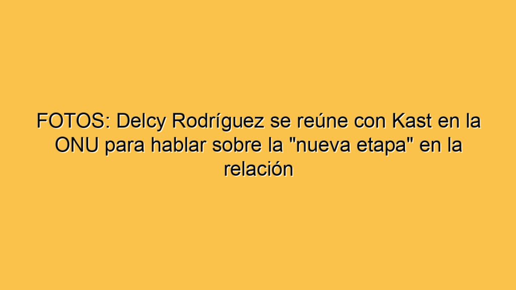 FOTOS: Delcy Rodríguez se reúne con Kast en la ONU para hablar sobre la "nueva etapa" en la relación