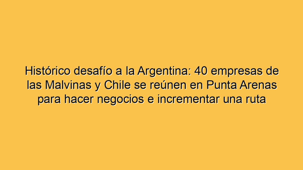 Histórico desafío a la Argentina: 40 empresas de las Malvinas y Chile se reúnen en Punta Arenas para hacer negocios e incrementar una ruta marítima