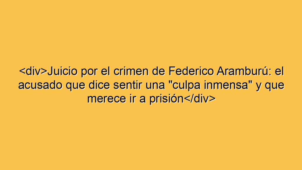 <div>Juicio por el crimen de Federico Aramburú: el acusado que dice sentir una "culpa inmensa" y que merece ir a prisión</div>