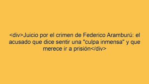 <div>Juicio por el crimen de Federico Aramburú: el acusado que dice sentir una "culpa inmensa" y que merece ir a prisión</div>