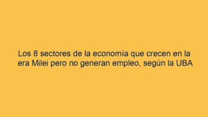 Los 8 sectores de la economía que crecen en la era Milei pero no generan empleo, según la UBA