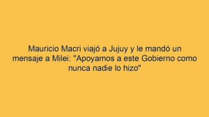 Mauricio Macri viajó a Jujuy y le mandó un mensaje a Milei: "Apoyamos a este Gobierno como nunca nadie lo hizo"