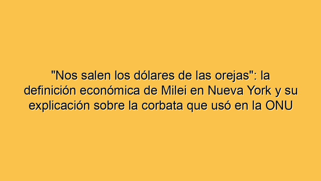 "Nos salen los dólares de las orejas": la definición económica de Milei en Nueva York y su explicación sobre la corbata que usó en la ONU