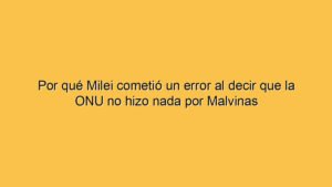 Por qué Milei cometió un error al decir que la ONU no hizo nada por Malvinas