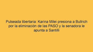 Pulseada libertaria: Karina Milei presiona a Bullrich por la eliminación de las PASO y la senadora le apunta a Santilli