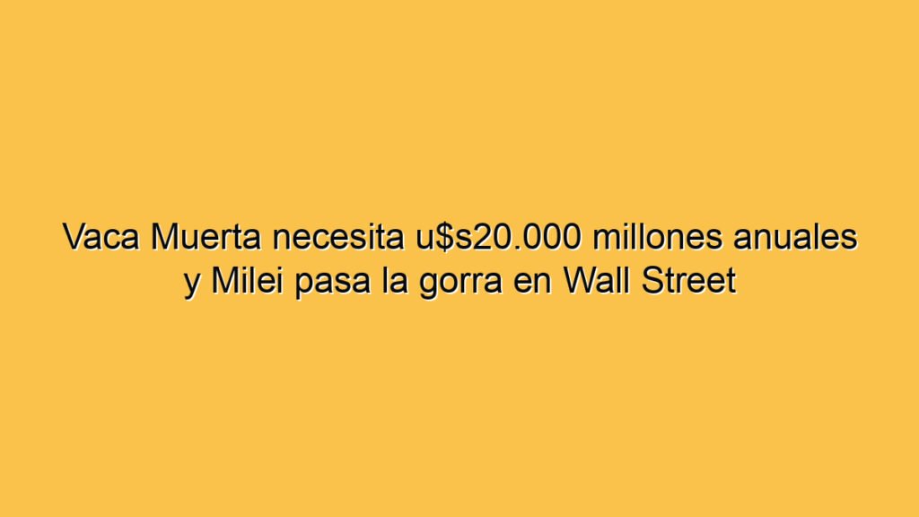 Vaca Muerta necesita u$s20.000 millones anuales y Milei pasa la gorra en Wall Street