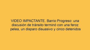 VIDEO IMPACTANTE. Barrio Progreso: una discusión de tránsito terminó con una feroz pelea, un disparo disuasivo y cinco detenidos