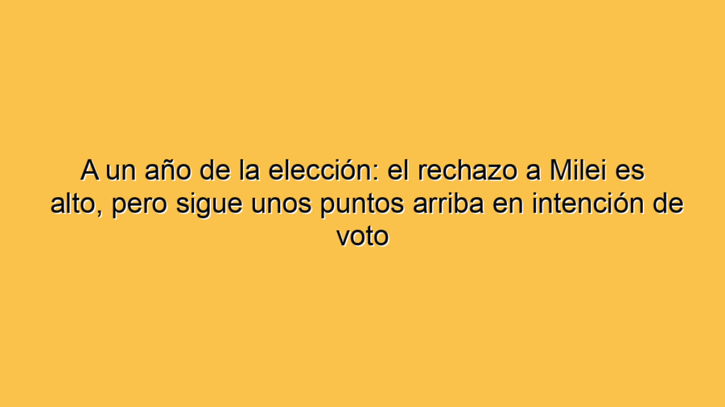 A un año de la elección: el rechazo a Milei es alto, pero sigue unos puntos arriba en intención de voto