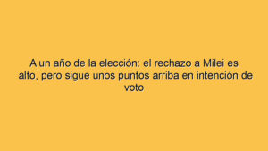 A un año de la elección: el rechazo a Milei es alto, pero sigue unos puntos arriba en intención de voto