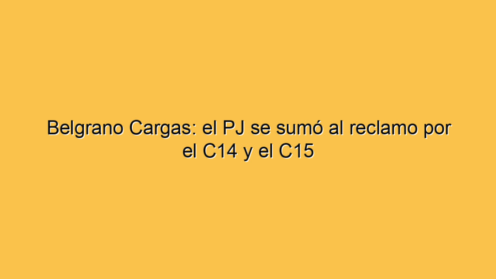 Belgrano Cargas: el PJ se sumó al reclamo por el C14 y el C15