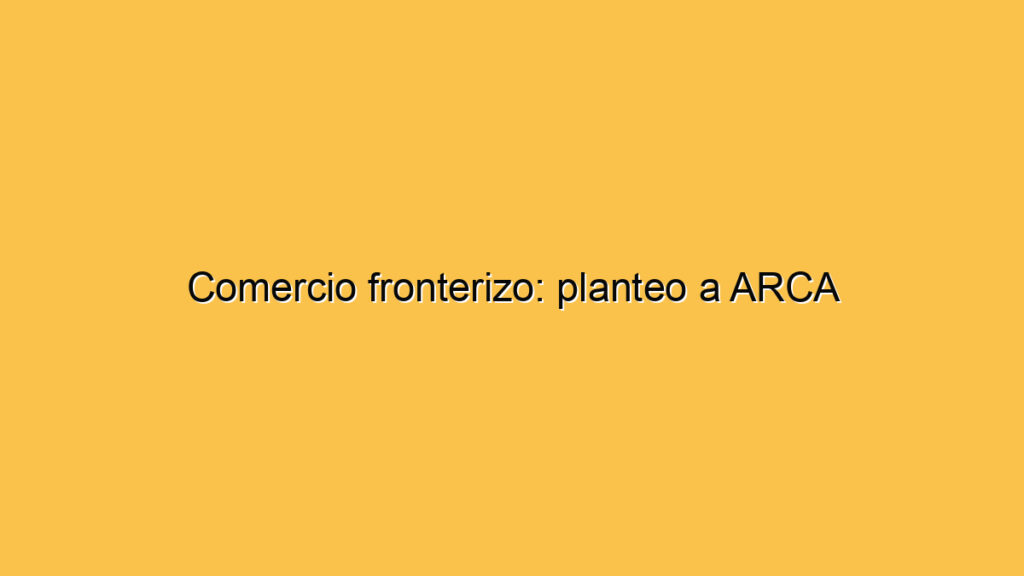 Comercio fronterizo: planteo a ARCA