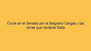 Cruce en el Senado por el Belgrano Cargas y las obras que reclama Salta