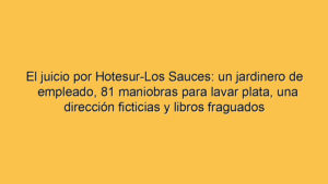 El juicio por Hotesur-Los Sauces: un jardinero de empleado, 81 maniobras para lavar plata, una dirección ficticias y libros fraguados