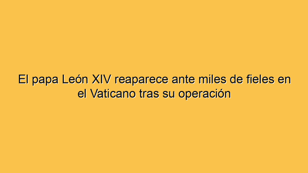 El papa León XIV reaparece ante miles de fieles en el Vaticano tras su operación