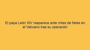 El papa León XIV reaparece ante miles de fieles en el Vaticano tras su operación