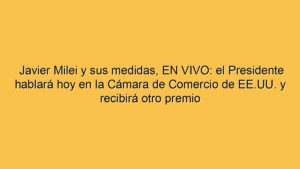 Javier Milei y sus medidas, EN VIVO: el Presidente hablará hoy en la Cámara de Comercio de EE.UU. y recibirá otro premio