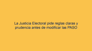 La Justicia Electoral pide reglas claras y prudencia antes de modificar las PASO
