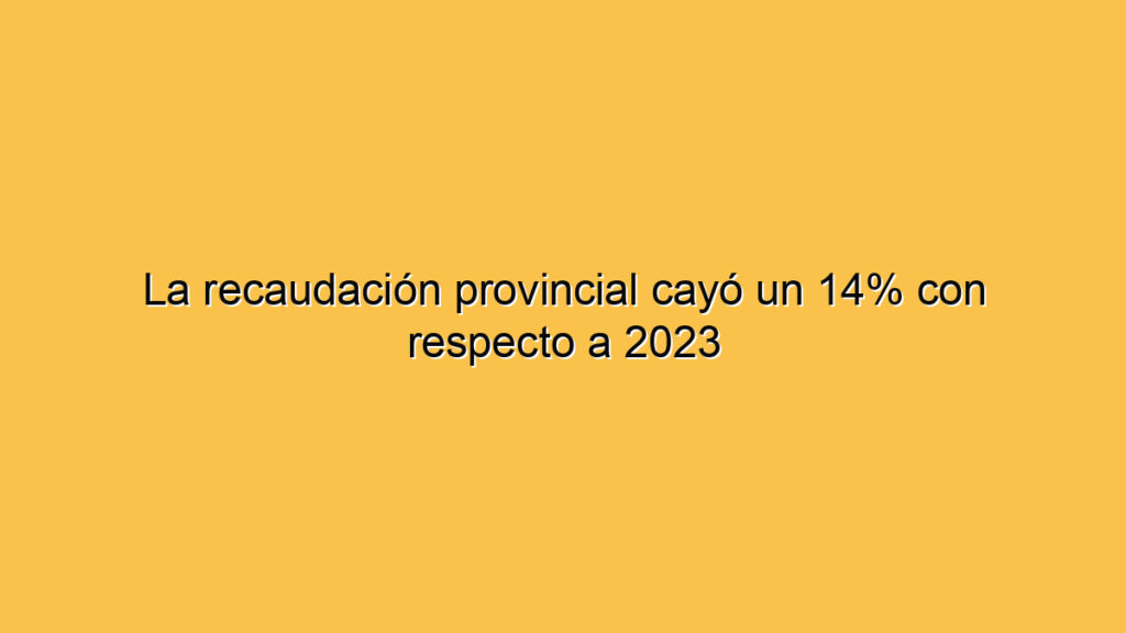 La recaudación provincial cayó un 14% con respecto a 2023
