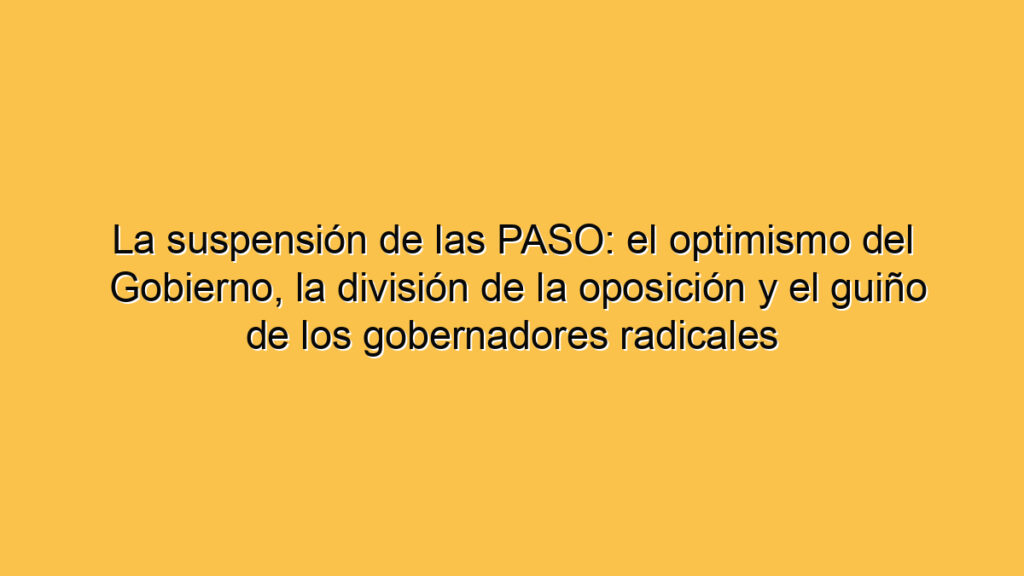 La suspensión de las PASO: el optimismo del Gobierno, la división de la oposición y el guiño de los gobernadores radicales