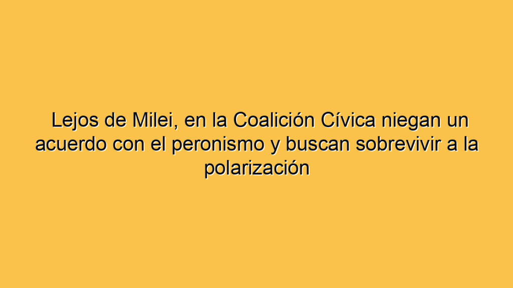 Lejos de Milei, en la Coalición Cívica niegan un acuerdo con el peronismo y buscan sobrevivir a la polarización