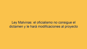 Ley Malvinas: el oficialismo no consigue el dictamen y le hará modificaciones al proyecto