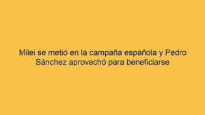 Milei se metió en la campaña española y Pedro Sánchez aprovechó para beneficiarse