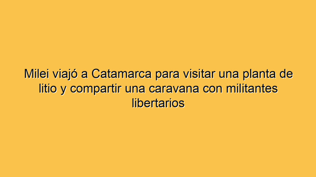 Milei viajó a Catamarca para visitar una planta de litio y compartir una caravana con militantes libertarios
