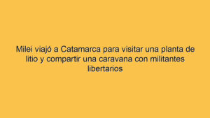 Milei viajó a Catamarca para visitar una planta de litio y compartir una caravana con militantes libertarios