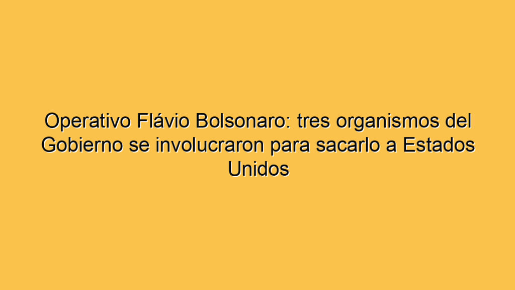 Operativo Flávio Bolsonaro: tres organismos del Gobierno se involucraron para sacarlo a Estados Unidos