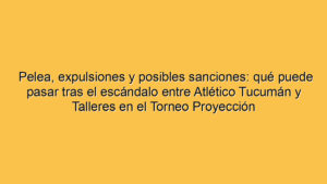 Pelea, expulsiones y posibles sanciones: qué puede pasar tras el escándalo entre Atlético Tucumán y Talleres en el Torneo Proyección