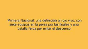 Primera Nacional: una definición al rojo vivo, con siete equipos en la pelea por las finales y una batalla feroz por evitar el descenso
