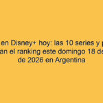 Qué ver en Disney+ hoy: las 10 series y películas que lideran el ranking este domingo 18 de octubre de 2026 en Argentina