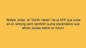 Rafael Jódar, el "Darth Vader" de la ATP que sube en el ranking pero también suma escándalos que abren dudas sobre su futuro