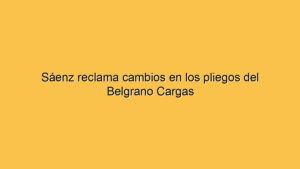 Sáenz reclama cambios en los pliegos del Belgrano Cargas