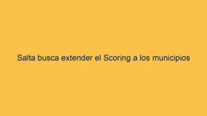 Salta busca extender el Scoring a los municipios