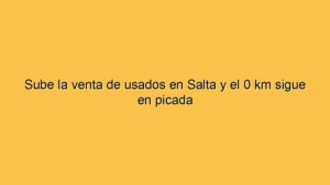 Sube la venta de usados en Salta y el 0 km sigue en picada