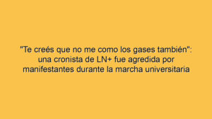 "Te creés que no me como los gases también": una cronista de LN+ fue agredida por manifestantes durante la marcha universitaria