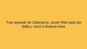 Tras regresar de Catamarca, Javier Milei pasó por Salta y volvió a Buenos Aires